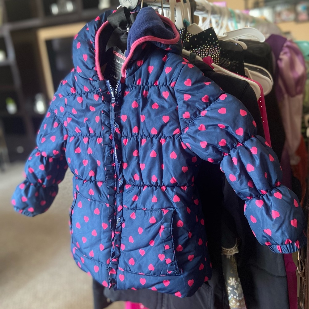 Girls size 3T navy blue and hot pink coat